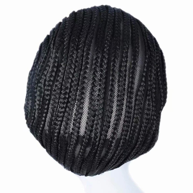 FEEL ME Braided Cap 1Pc Crochet Wig Cap in Cornrow Sew Hair for Making Synthetic Wig or Weave Easier Sew In Crochet Braided Wig Caps Medium Size Black Crochet Cornrow Cap for Crochet Braids - Image 2